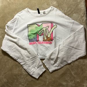 MTV long sleeve cropped tee